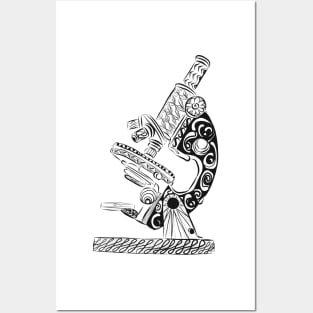 Scientific Microscope Line Drawing Posters and Art